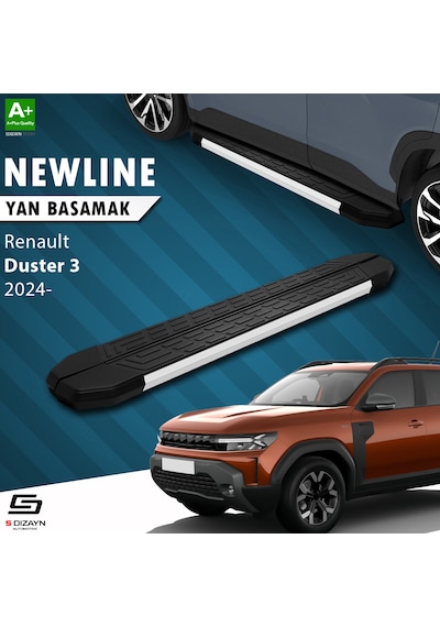 S-dizayn Renault Duster 3 Newline Aluminyum Yan Basamak 183 Cm 2024 Üzeri A+ Kalite