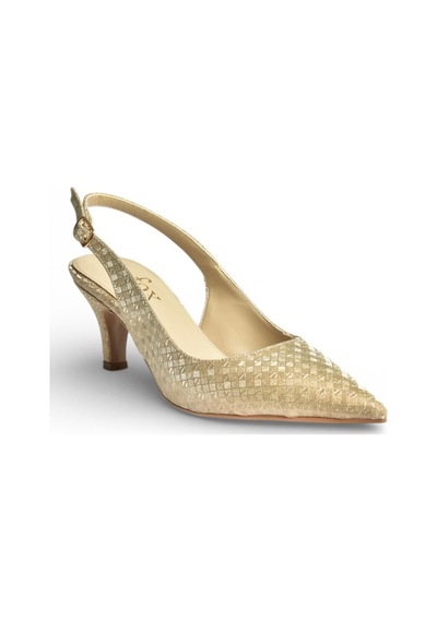 Fox Shoes Y572471514 Altın Sim Alçak Topuklu Kadın Abiye Ayakkabı Altın