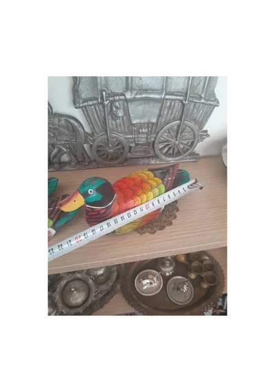 Ahşap 3 Lü Ördekler Kırmızı