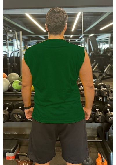 Bluu Kolsuz Spor T-shirt Tank Top Spor Atlet Fitness Atlet
