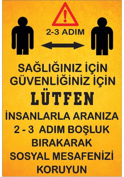 Sosyal Mesafe Koruma Uyarı Tabelası