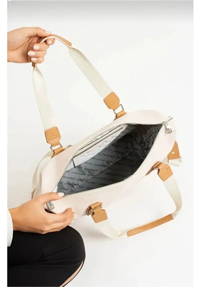 Just Polo Kadın Yeni Sezon Büyük Boy Lüks El Ve Omuz Çantası Shoulder Bag Ebat: 33 X 40 Cm Krem - Taba