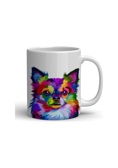 Chihuahua Köpek Baskılı Bardak Beyaz