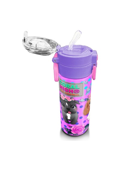 Coral High Kids Pembe Köpek Desenli Pipetli Ve Direkt İçim Çelik Termos 500 Ml 31951 Pembe - Altın