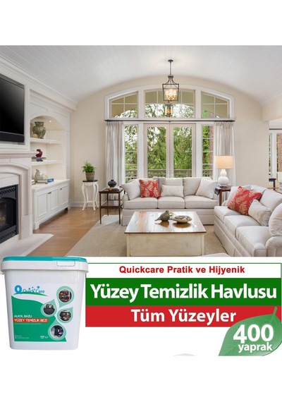 Quickcare Dezenfektanlı Yüzey Temizlik Havlusu 400 Yaprak- Limon Kokulu