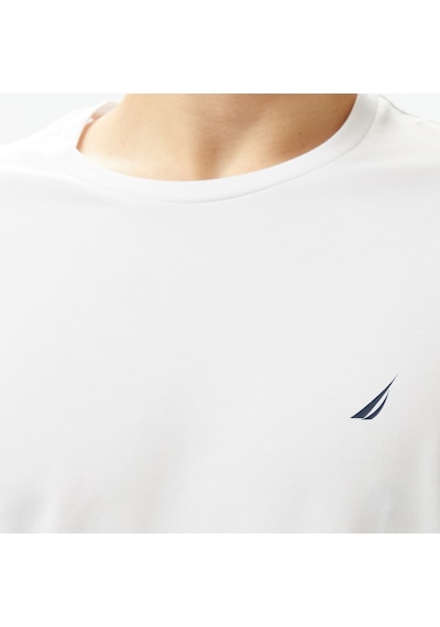 Nautica Erkek Beyaz Regular Fit T-shirt Düz V55225t Beyaz