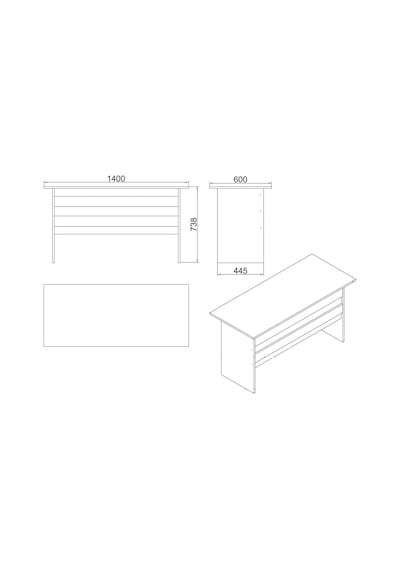 Robinhome Robin Home Verona A Ofis Büro Çalışma Masası Meşe - Siyah