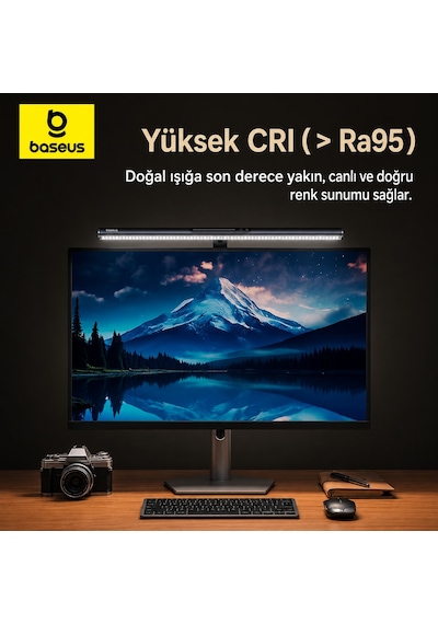 Baseusonline İ-wok 3 Manyetik Monitör Işığı 2700k-6000k Siyah