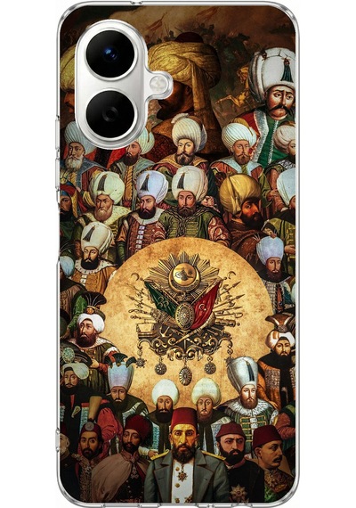 Tecno Spark Go 2 Uyumlu Osmanlı Padişahları Baskılı Silikon Kılıf Renkli