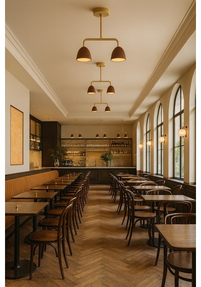 Lumière Deux Sarkıt Lamba-avize - Modern Endüstriyel Mufak Hol Cafe Salon Avize Kahve Rengi