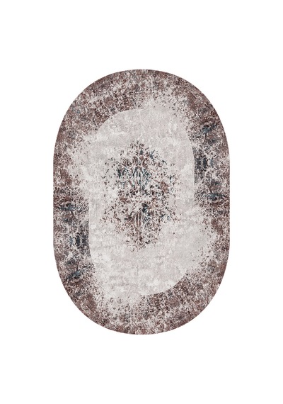 Rovigo Home Dijital Baskı Yıkanabilir Kaymaz Taban Oval Salon Halısı RVG7274-HT198 Çok Renkli