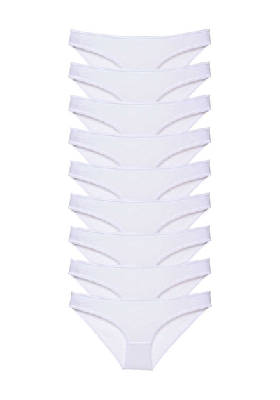 Royaleks 9 adet Süper Eko Set Likralı Kadın Slip Külot Beyaz RYL-EKO9005 Beyaz