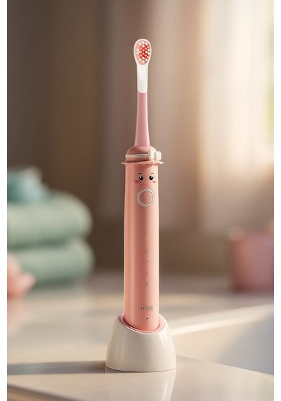 Mioji Oral B2 Kids Care Şarj Edilebilir Diş Fırçası Pembe + 3 Yedek Fırça Başlık ve Taşıma Çantası