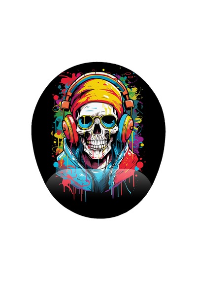 Kuru Kafa Skull Baskılı Bilek Destekli Mouse Pad