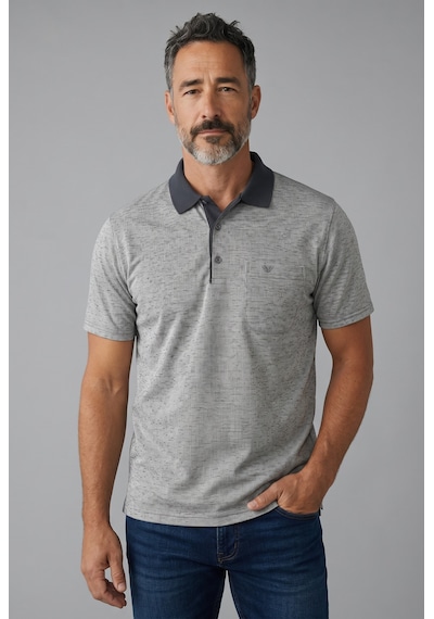 Erkek Simenti Fitilli Yakalı Penye Baba Siyah Tshirt