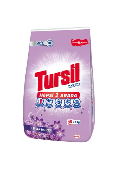 Tursil Leylak Bahçesi Toz Çamaşır Deterjanı 6 Kg 4 Adet 2'li Set