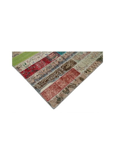 Bespoky Kiremit Patchwork Salon Halısı El Dokuma Çok Renkli
