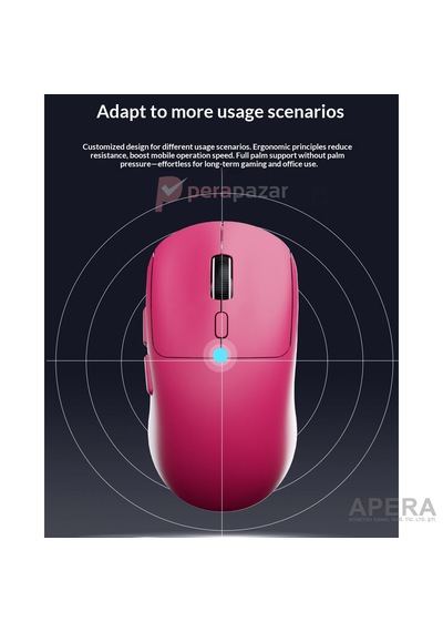 Kablosuz Bluetooth Ve Usb Alıcılı Gaming Mouse Sessiz Tık Type-c Şarjlı 6400 Dpı 3 Modlu Bilgisayar Laptop Oyuncu Faresi Cn10 Pembe