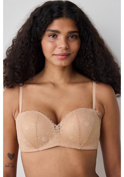Penti Push Up Lace Dantel Bej Straplez Sütyen