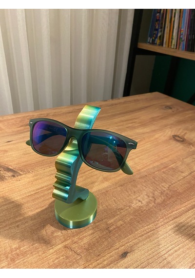 3d Baskı Dekoratif Yüz Tasarımlı Gözlük Standı Masaüstü Gözlük Tutucu Açık Yeşil