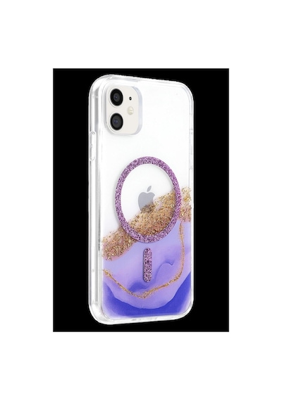Onegif Apple İphone 11 Lotus Simli Magsafe Kapak - Mor