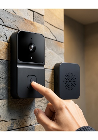 Wifi Kapı Zili Kameralı Akıllı Ev Güvenlik Sistemi Uczzkameralıkapızilsiyah-1-1