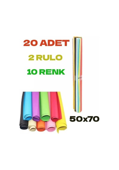 Nistabolje 20 Adet 50x70 Cm Fon Kartonu 10 Renk 2 Rulo Fon Kartonu Genel