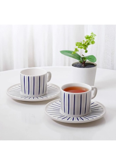 Güral Porselen Mental 4 Parça Çay Fincan Takımı 6733 Mental 4 Parça Çay Fincan Takımı 6733 Mavi