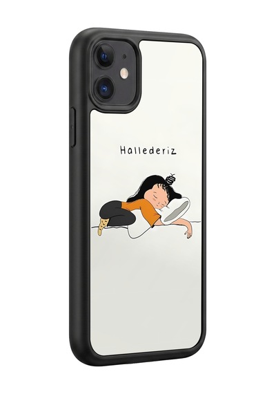 İphone 11 Uyumlu Hallederiz Desenli Kamera Korumalı Darbelere Dayanıklı Kılıf 1242-hallederiz-iphone11