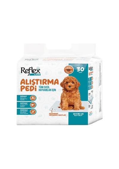 Reflex Köpek Çiş Pedi Yapışkan Bantlı Sızmaz Kaymaz Kokmaz 30'lu 60 x 90 CM