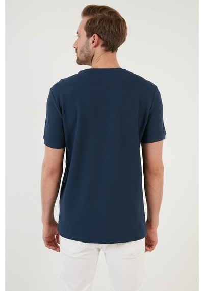 Buratti Pamuklu Regular Fit Bisiklet Yaka Basic Erkek T Shirt 5902387 Indigo