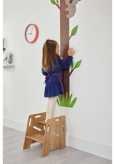 Minera Çocuk / Yetişkin Montessori Ahşap Basamak Yükseltici Tabure Mutfak Taburesi