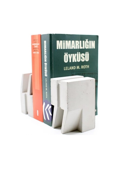 Brüt Beton Kitap Desteği & Kitap Tutucu