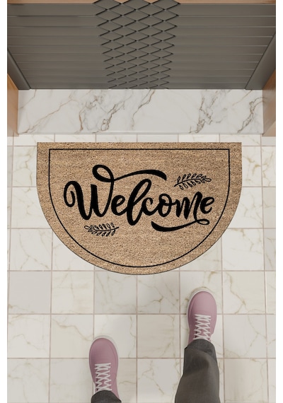Rugmood Modern Dijital Paspas Kahverengi Welcome Paspas - Kapı Önü Paspası