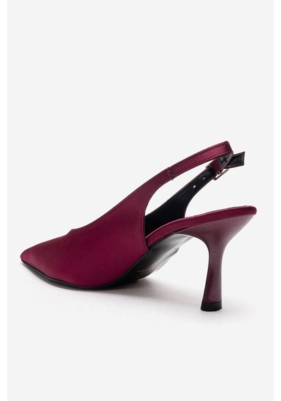 Esatsani Bordo Saten Arka Açık 9 Cm İnce Topuklu Özel Günler Davet Stiletto Kadın Ayakkabı Bordo Saten Esatsani Bordo Saten Arka Açık 9 Cm İnce Topuklu Özel Günler Davet Stiletto Kadın Ayakkabı Bordo Saten