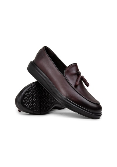 Deery Hakiki Deri Bordo Comfort Erkek Loafer - 01840mbrdp02 Bordo