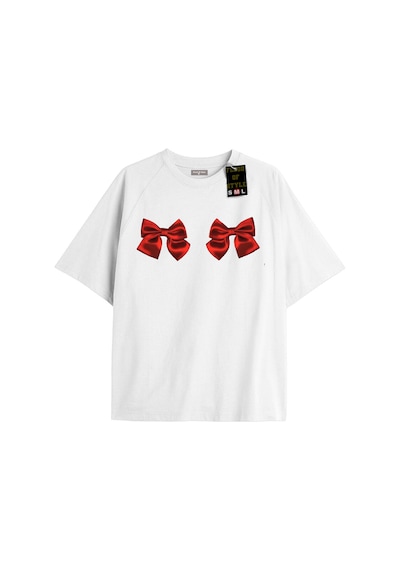 Flood Of Style Beyaz Oversize T-shirt Kurdalye Özel Tasarım