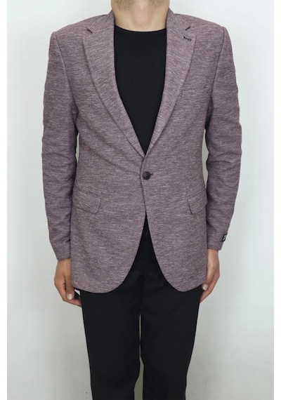 Duayen Dmctekstil Erkek Bordo Kırçıllı İtalyan Kesim Dar Kalıp Tek Düğme Blazer Ceket