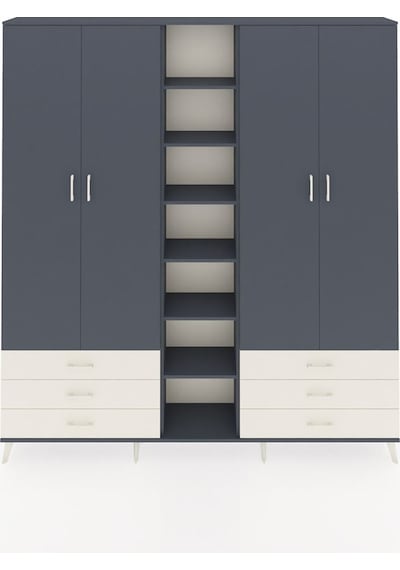Arges Dolap 13 Raflı 6 Çekmeceli 2 Askılı 220x30x243 Antrasit-antrasit/aytaşı Antrasıt/aytası Arges Dolap 13 Raflı 6 Çekmeceli 2 Askılı 220x30x243 Antrasit-antrasit/aytaşı Antrasıt/aytası