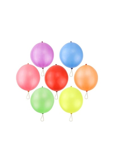 Thentech 100 Adet Lastikli Rengarenk Punch Balon Basket Balon Özel Gün Doğum Günü İçin Paket Balon Kırmızı
