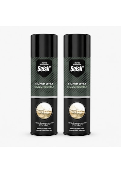 Selsil Silikon Sprey 500 Ml Şeffaf Yağlayıcı Su İtici Ve Ses Önleyici Bakım Spreyi 2 Adet