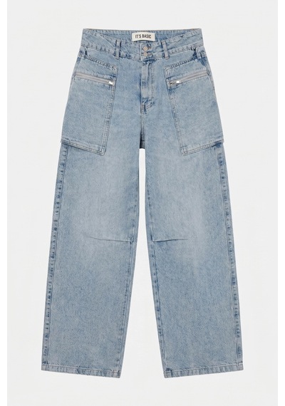 Kadın Kot Rengi 4s6-3 Relax Kargo Fit Denim Jean Kadın Kot Rengi 4s6-3 Relax Kargo Fit Denim Jean