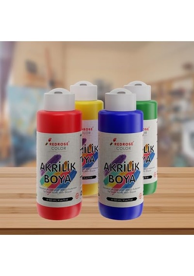 Ana Renkler Akrilik Boya 4'lü Set 4x120ml 0,15 L