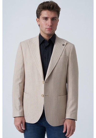 White Stone Alcácer Do Sal C4015 Slim Fit 6 Drop Ceket Desenli DESENLİ
