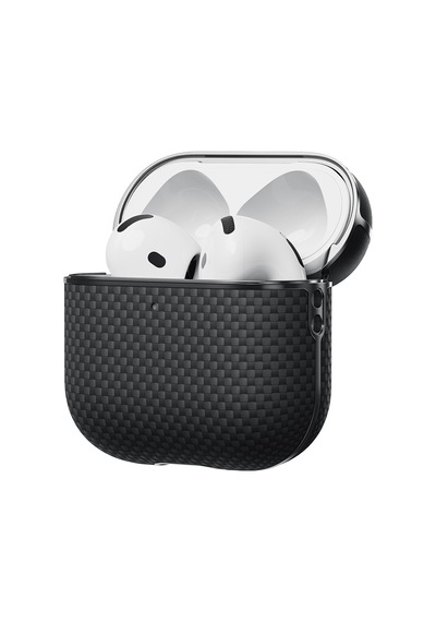 Apple Uyumlu AirPods Pro 2 Kılıf 1500d Aramid Fiber Pitaka Ultra-slim Classic Serisi Black-grey Twill Siyah-gri