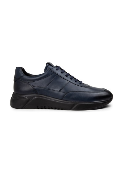 Deery Hakiki Deri Lacivert Erkek Sneaker Ayakkabı - 01963Mlcve02 Lacivert
