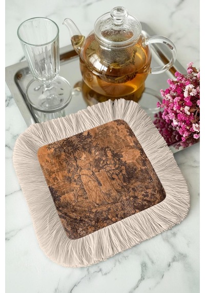 Barok Şıklık Saçaklı Dekor Peçetesi - Vintage Bahçe Romantik Krem Rustik Bardak Altlığı Mendil Metalik Grili Leylak Barok Şıklık Saçaklı Dekor Peçetesi - Vintage Bahçe Romantik Krem Rustik Bardak Altlığı Mendil Metalik Grili Leylak