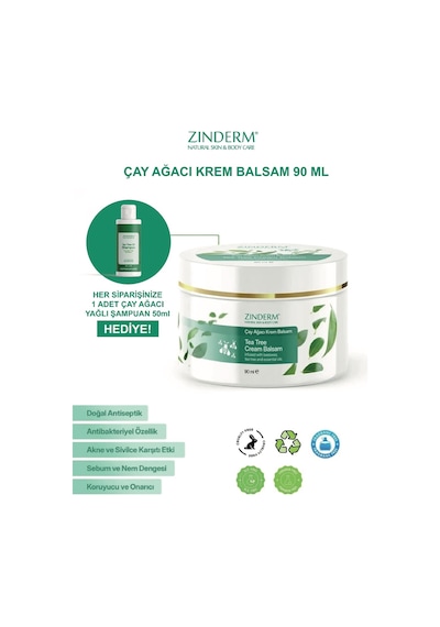 Zinderm Çay Ağacı Yağı Kremi Balsamı 90 ML