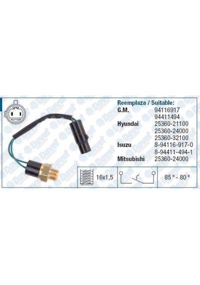 Fan Musuru 85-80° Kablolu Hyundai Excel 1990-1994 Elantra 1991- 504611362