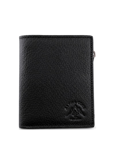 Alphaclub Bag Hakiki Deri Siyah Çok Bölmeli Erkek Cüzdanı